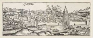 Patavia, aus: Hartmann Schedel, "Registrum huius operis libri cronicarum cu figuris et ymagibus ab inicio mudi", Nürnberg 12.7.1493, fol. CXCIX verso–CC
