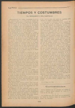 Tiempos y costumbres