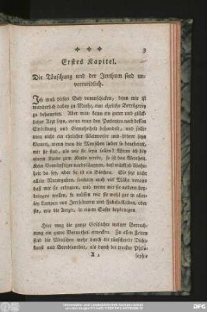 Erstes Kapitel. Die Täuschung und der Irrthum sind unvermeidlich.