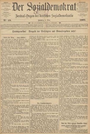 No 19. Sonntag, 8. Mai. 1881.