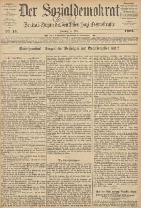 No 19. Sonntag, 8. Mai. 1881.