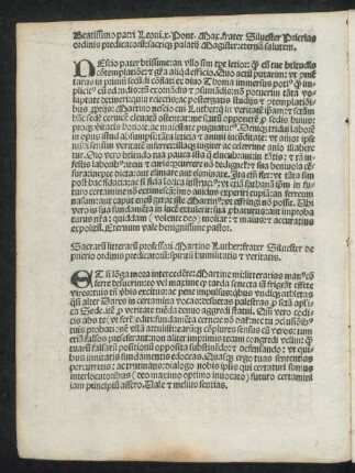 Sacrarum litterarum professori Martino Luther: frater Silvester de prierio ordinis predicatorum: spiritum humilitatis et veritatis.