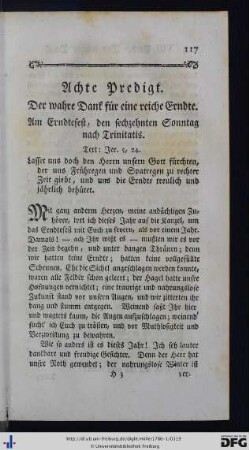 Achte Predigt.