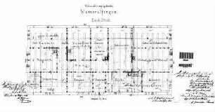 Wasseralfingen: Empfangsgebäude Verwaltungsgebäude Grundriß Dachgeschoß (mit Gebälk)
