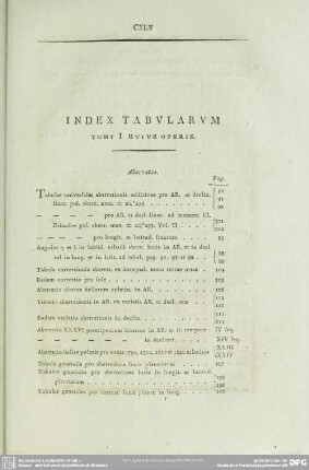 Index Tabularum Tomi I huius operis
