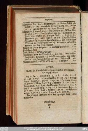 Errata, Welche in Abwesenheit des Autoris wider Vermuthen mit eingeschlichen.