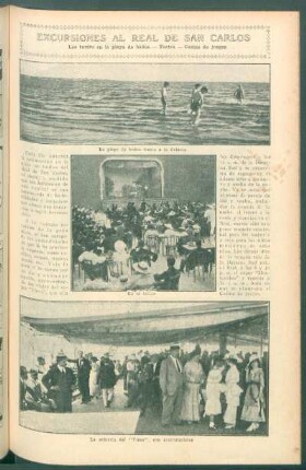Excursiones al Real de San Carlos : Las tardes en la playa de baños.- Teatro.- Casino de juegos