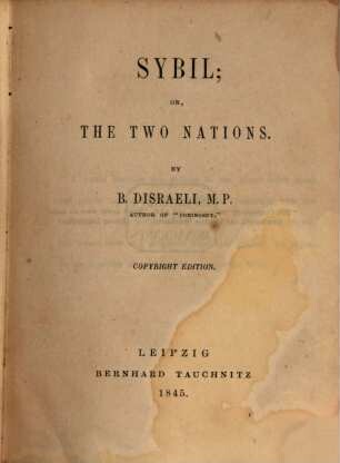 Sybil; or, The two nations