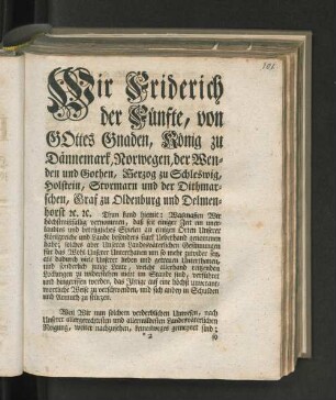 [Verordnung, wornach alle Hazard-Spiele in dem Herzogthum Schleswig, ... , Stadt Altona und Graffschaft Ranzau verboten werden.]