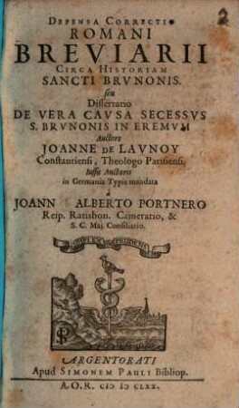 Defensa correctio Romani Breviarii circa historiam Sancti Brunonis