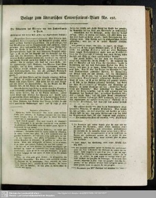 Beilage zum literarischen Conversations-Blatt No. 192