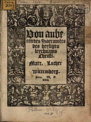 Von Anbeten des Sacraments des heyligen Leychnams Christi