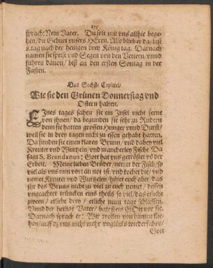Das Sechste - Neunde Capittel/