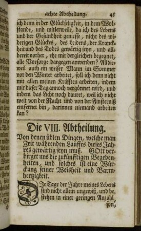 Die VIII. Abtheilung.