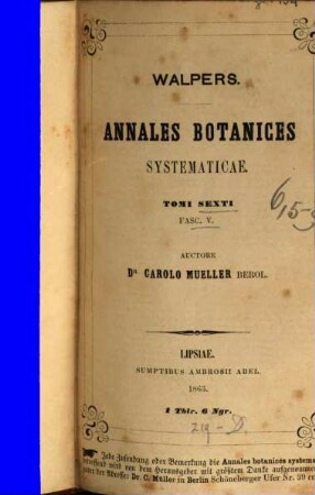 Annales botanices systematicae. 6,2