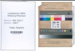 Entnazifizierung Siegfried Tiebel , geb. 27.05.1917 (Justizangestellter)