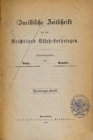 Die gegenwärtige Lage der Grundbuchgesetzgebung für Elsass-Lothringen und der Bericht der Spezialkommission des Landesauschusses