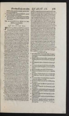 De Rerum Mobilium Modicarum Ecclesiae alienatione. Quaestio IX.