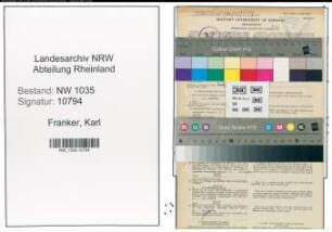 Entnazifizierung Karl Franker , geb. 23.11.1904 (Steiger)