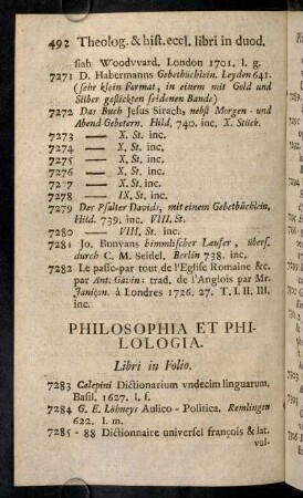 492-494, Libri in Folio.
