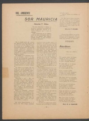 Sor Mauricia : Del ambiente