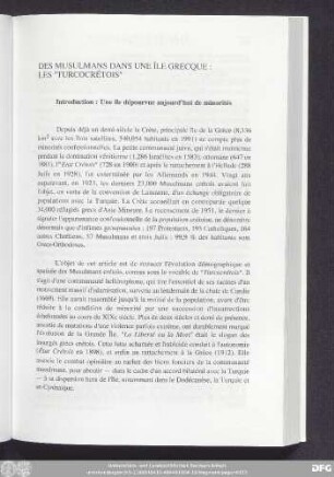Des Musulmans Dans Une Île Grecque: Les "Turcocrétois"