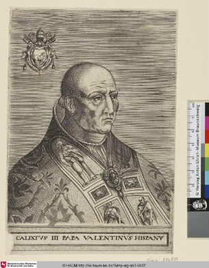 Calixtus III Papa Valentinus Hispanu
