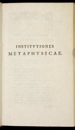 Institutiones Metaphysicae