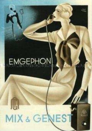 Werbeblatt für Hausfernsprechanlage "Emgephon"