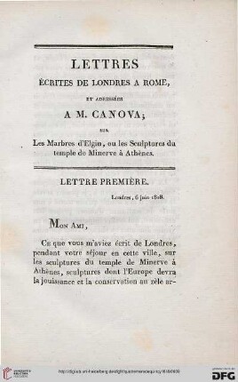 Lettre première