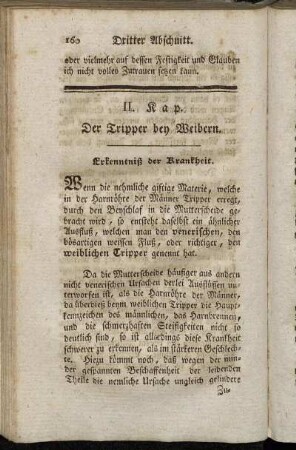 II. Kap. Der Tripper bey Weibern.