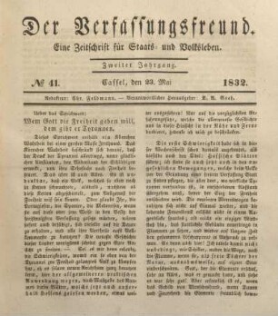 № 41. Cassel, den 23. Mai 1832.