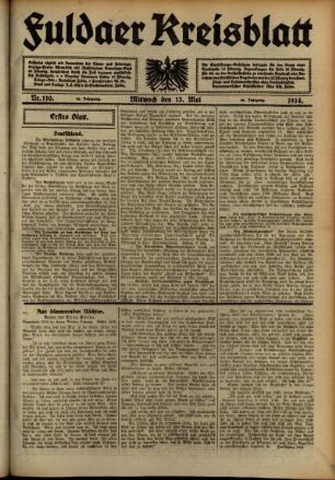 Ausgabe vom Mittwoch, den 13. Mai 1914.