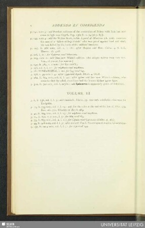 Addenda et corrigenda volume III