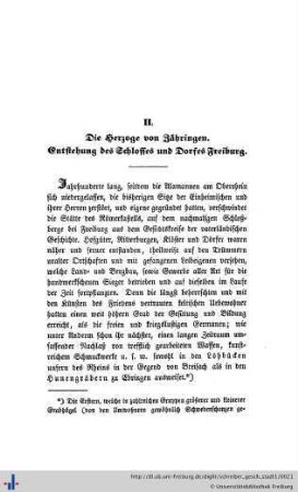 II. Die Herzoge von Zähringen.