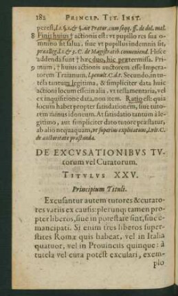 De Excusationibus Tutorum vel Curatorum. Titulus XXV.