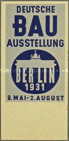 Prospekt zur Deutschen Bauausstellung 1931 in Berlin - Sachkonvolut