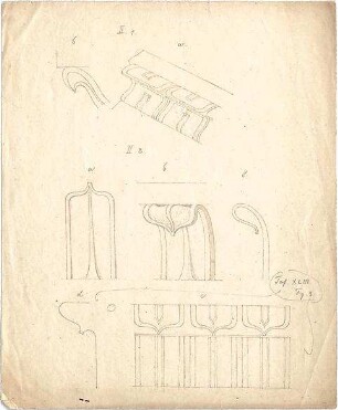 Neureuther, Gottfried von; Kapitell- und Ornamentstudien - Ornamente (Details)