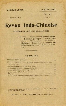 30 Avril 1907. No. 56.
