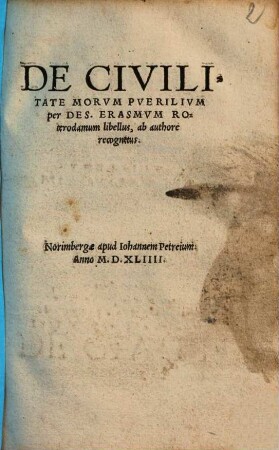 De Civilitate Morvm Pverilivm
