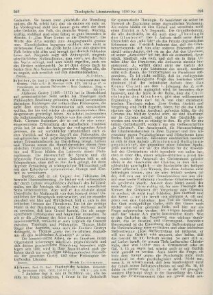 523-525 [Rezension] Althaus, Paul, Theologische Aufsätze. 1. Band