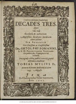 Controversiarum Feudalium Decades Tres