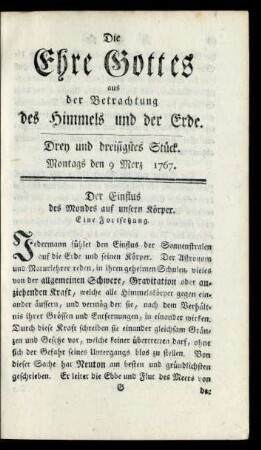Drey und dreisigstes Stück. Montags den 9 Merz 1767