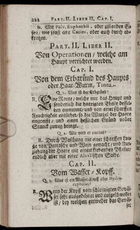 Liber II. Von Operationen / welche am Haupt verrichtet werden.