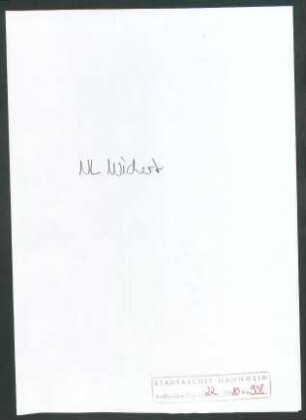 Frankfurter Zeitung, Feuilleton-Redaktion (Rudolf Geck), Frankfurt a. M., an Wichert