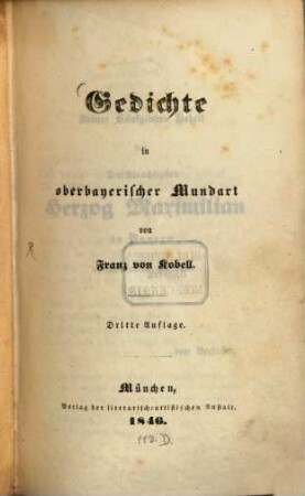 Gedichte in oberbayerischer Mundart