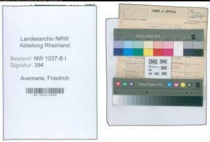 Entnazifizierung Friedrich Avemarie , geb. 20.06.1893 (Studiendirektor)