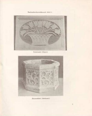 Bauhandwerkerwettbewerb 1910/11 / Kratzmuster (Gipser) /Blumenkübel (Steinhauer)