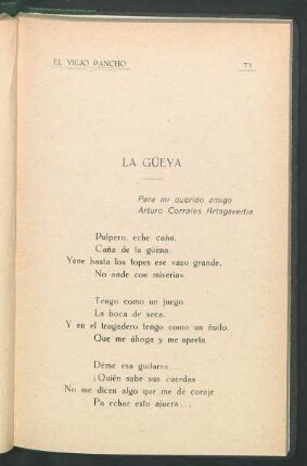 La güeya : Para mi querido amigo Arturo Corrales Artagaveitia
