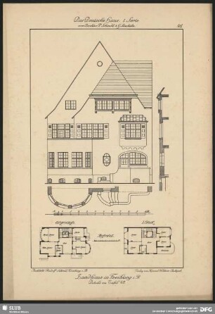 Landhaus in Freiburg i. B. [Grundriss, Aufriss]